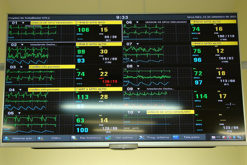 Monitoramento disponível em três telas, instaladas em locais estratégicos