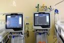 Leitos e equipamentos de UTI do Hospital de Reabilitação. Secretário da Saúde Beto Preto fala com a imprensa.