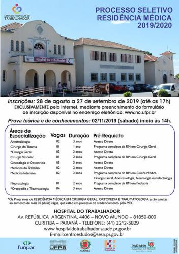 Processo Seletivo Residência Médica 2019/2020